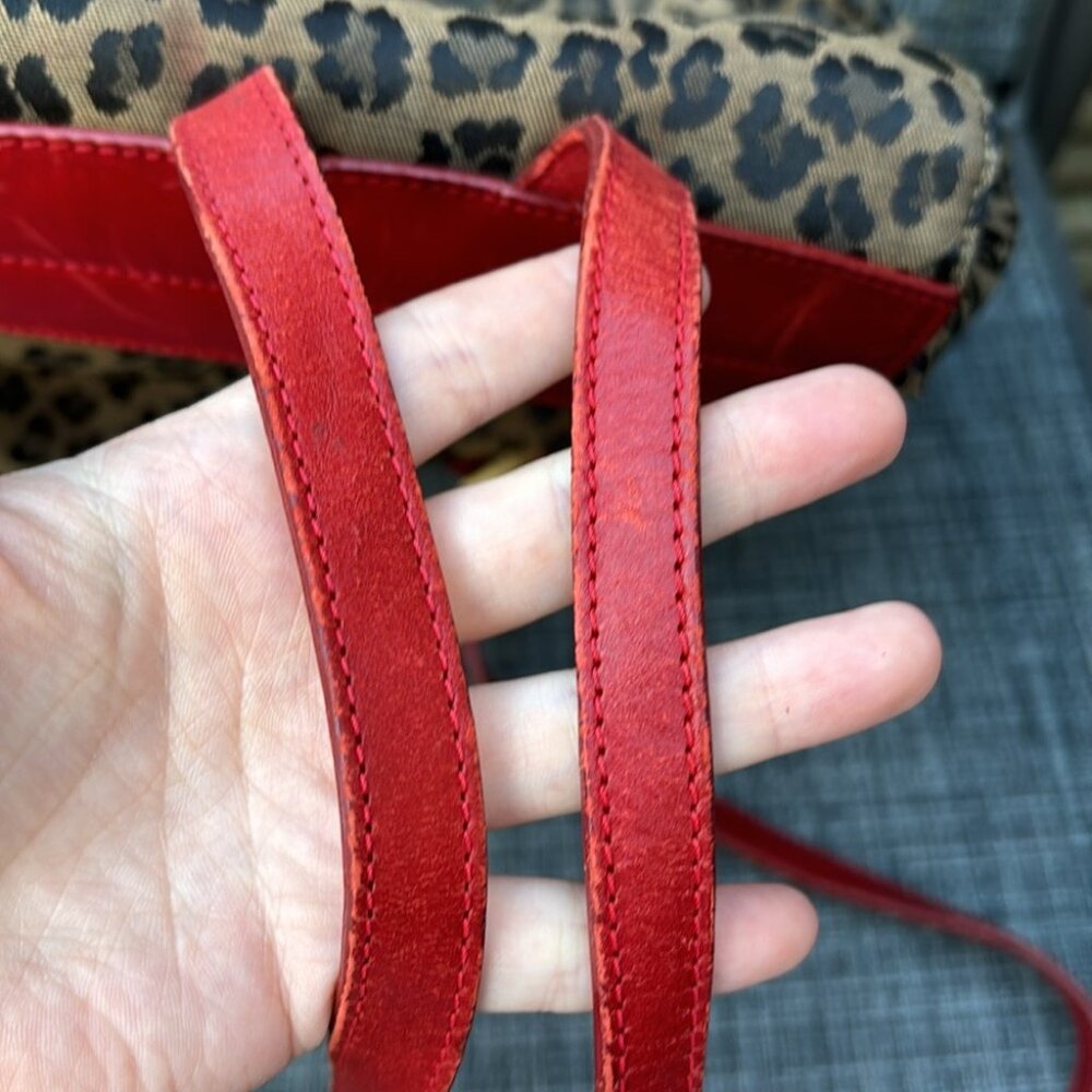 Fendi Leopard Print Backpack with Red Trim - Picture 8 of 16